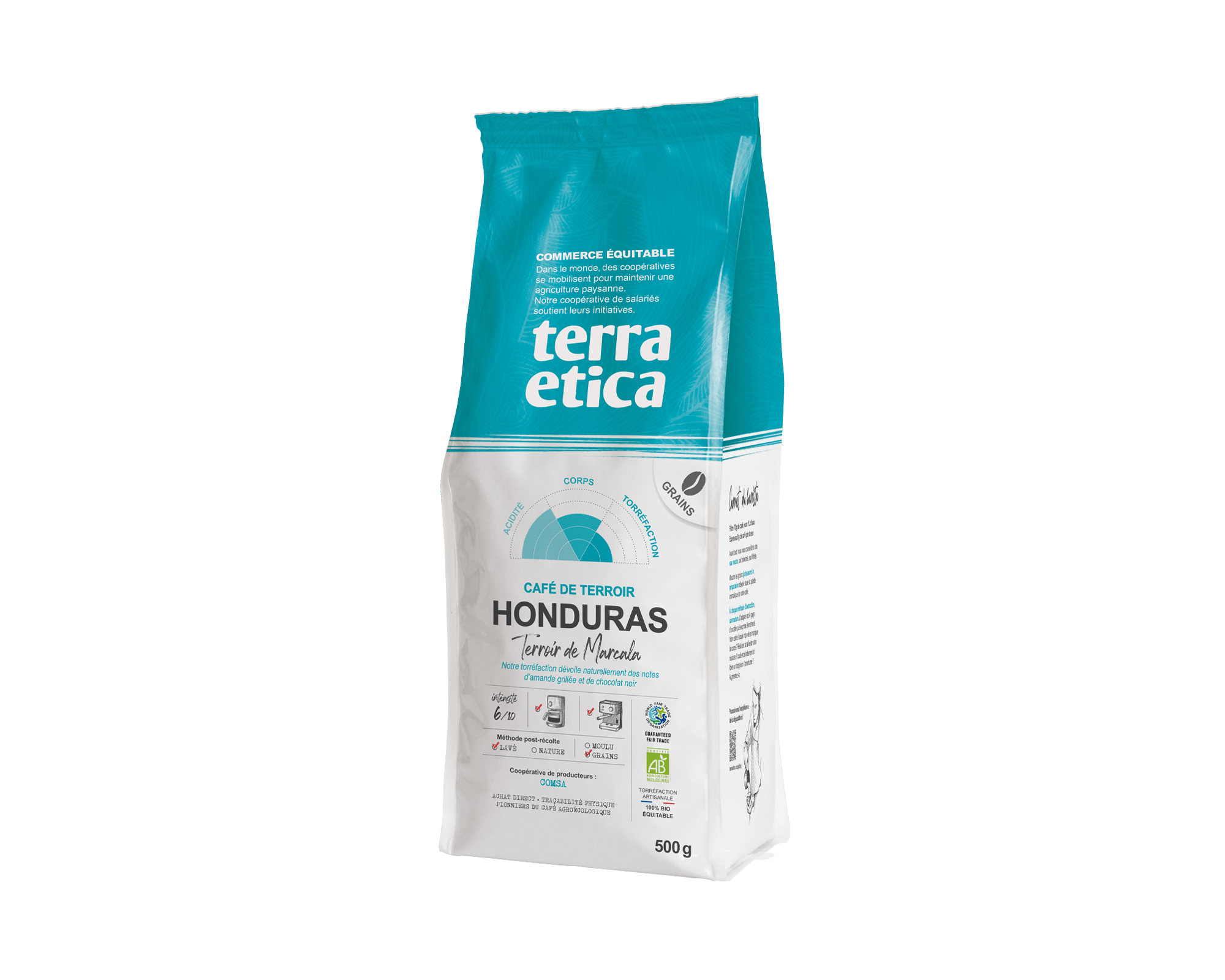 Pur café arabica du Honduras en grains biologique et issu du commerce équitable en format 500g Terra Etica I Café Michel