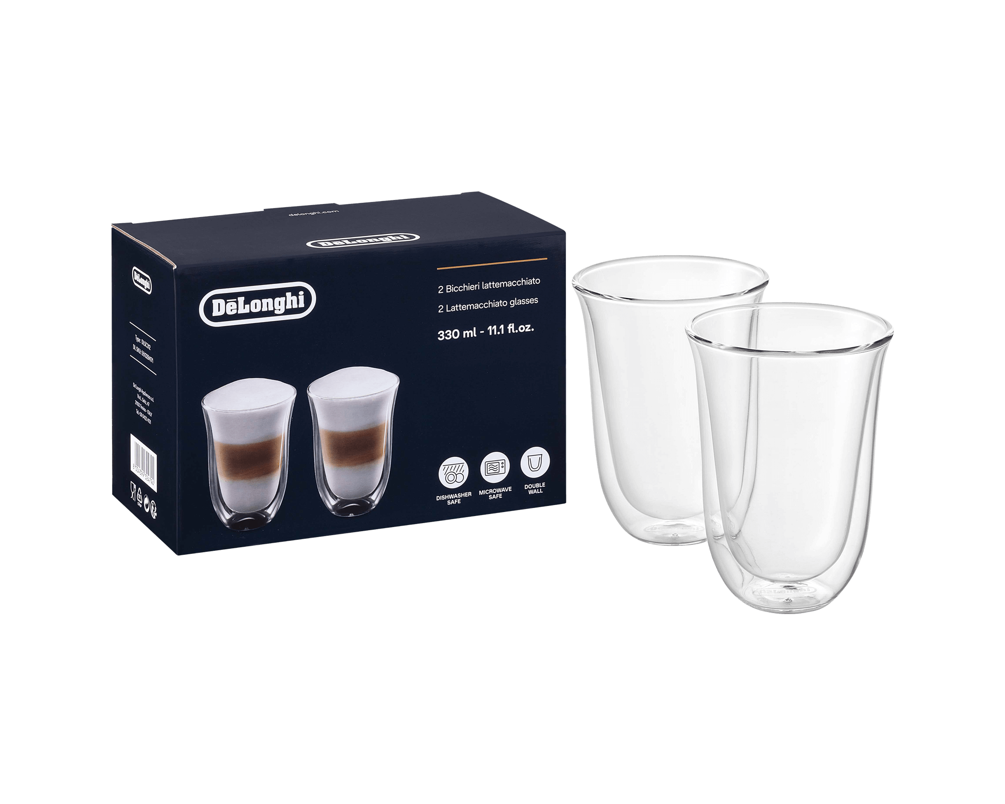 Set de 2 tasses à café latte macchiato - de De'Longhi - Terra Etica I Café Michel