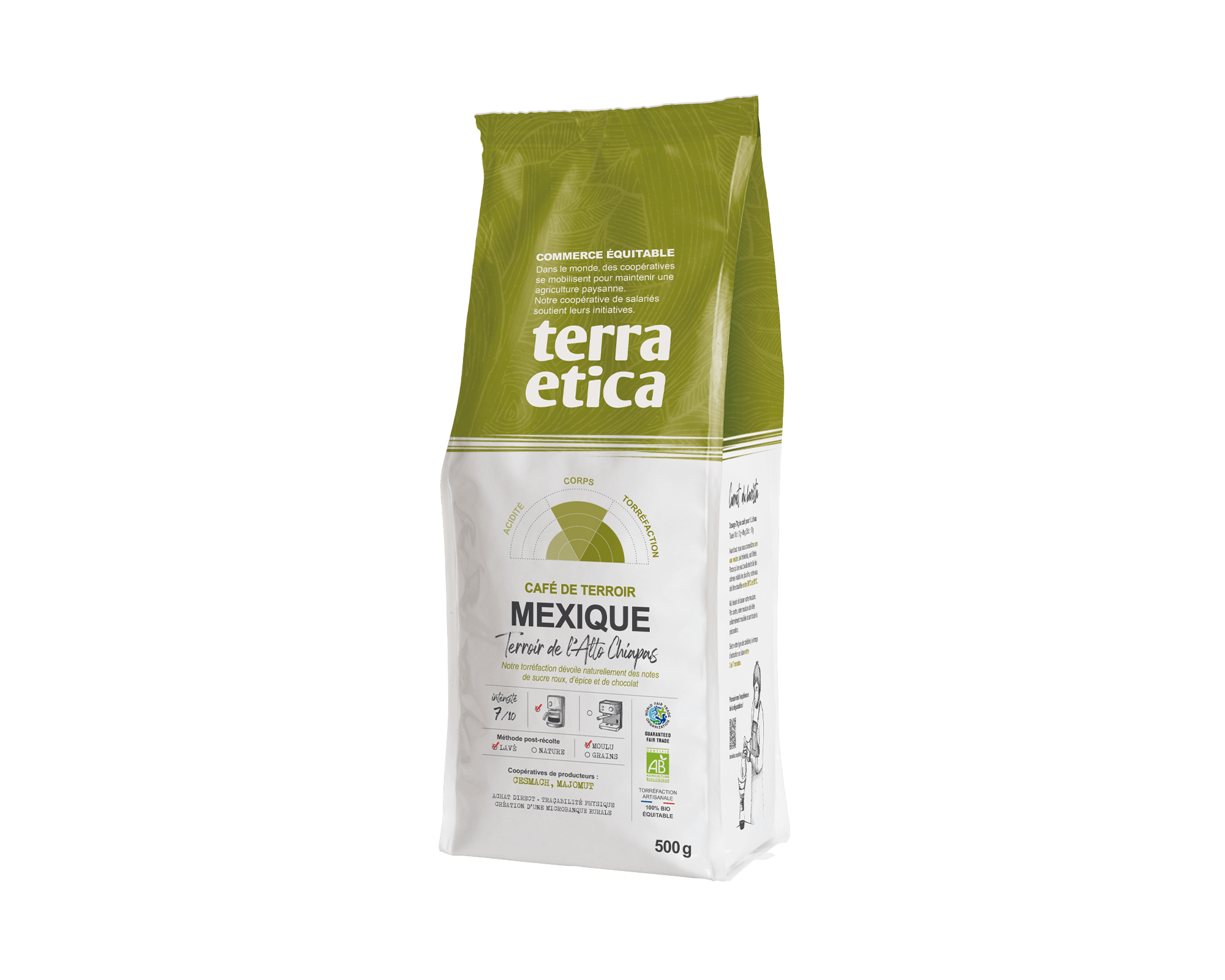 Pur café arabica bio moulu du Mexique issu du commerce équitable, en format équitable 500g Terra Etica I Café Michel