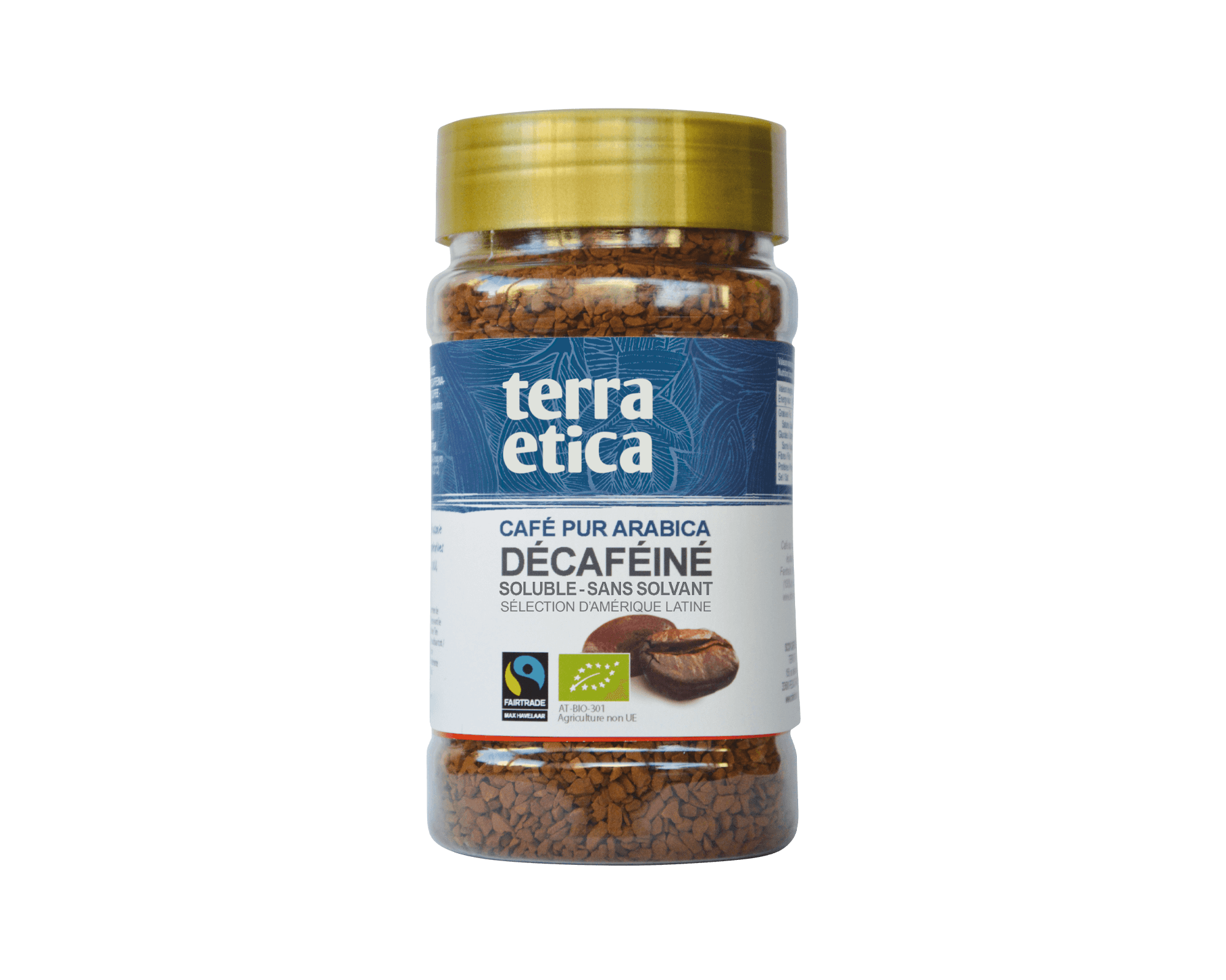 Café arabica soluble décaféiné sélection d'Amérique Latine bio et équitable en format 100g Café Michel I Terra Etica