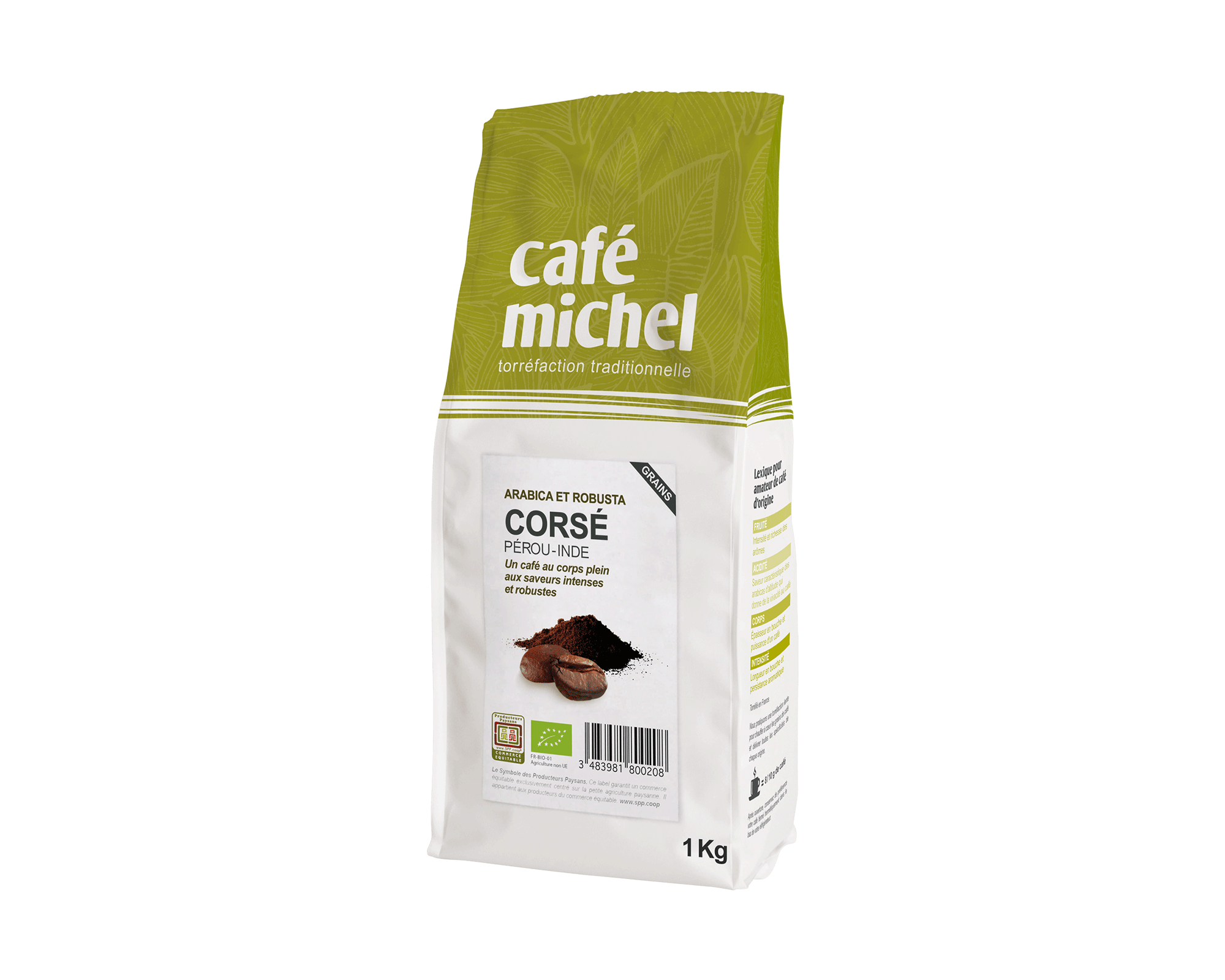 Mélange café Corsé en Grains biologique et équitable 1kg - Café Michel