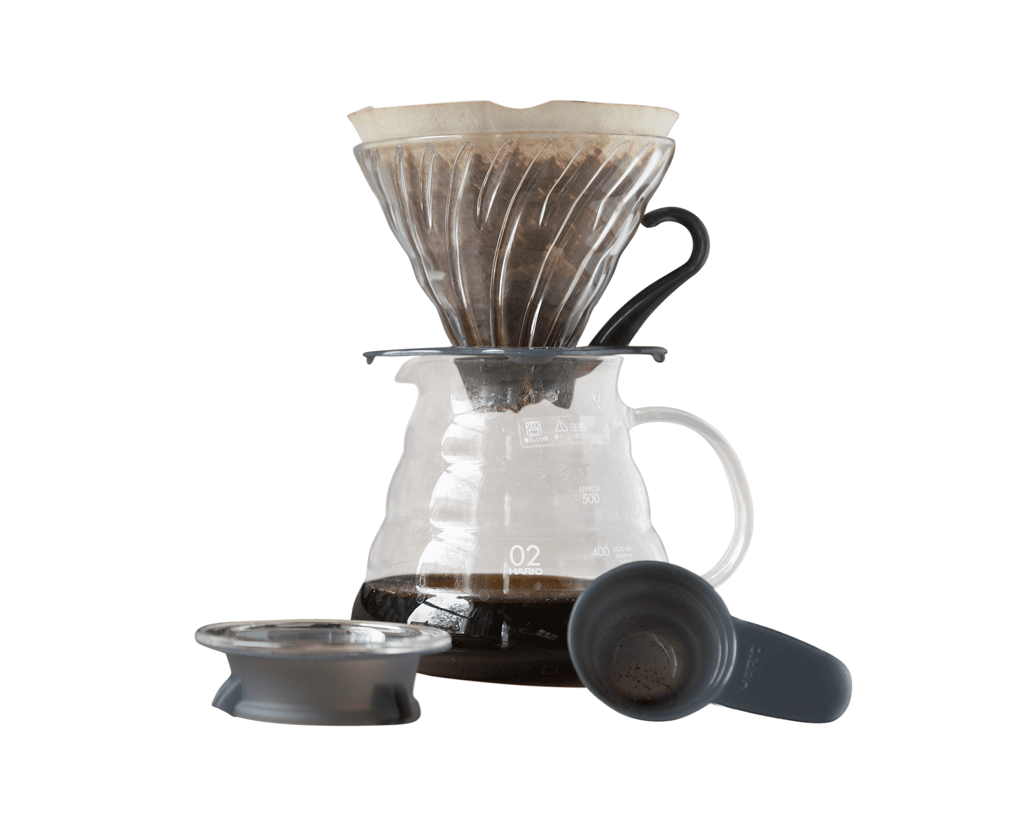 Kit cafetière filtre V60 noir Hario I Café Michel