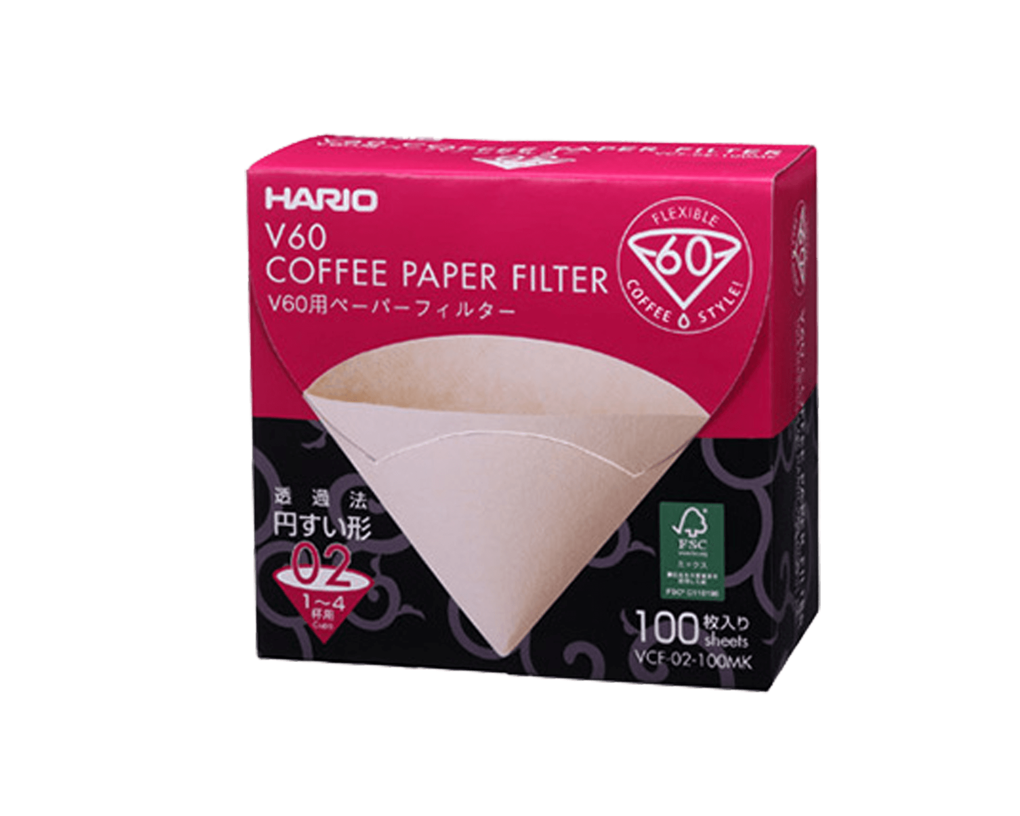 Filtres en papier naturel pour cafetière V60-02 de Hario I Café Michel