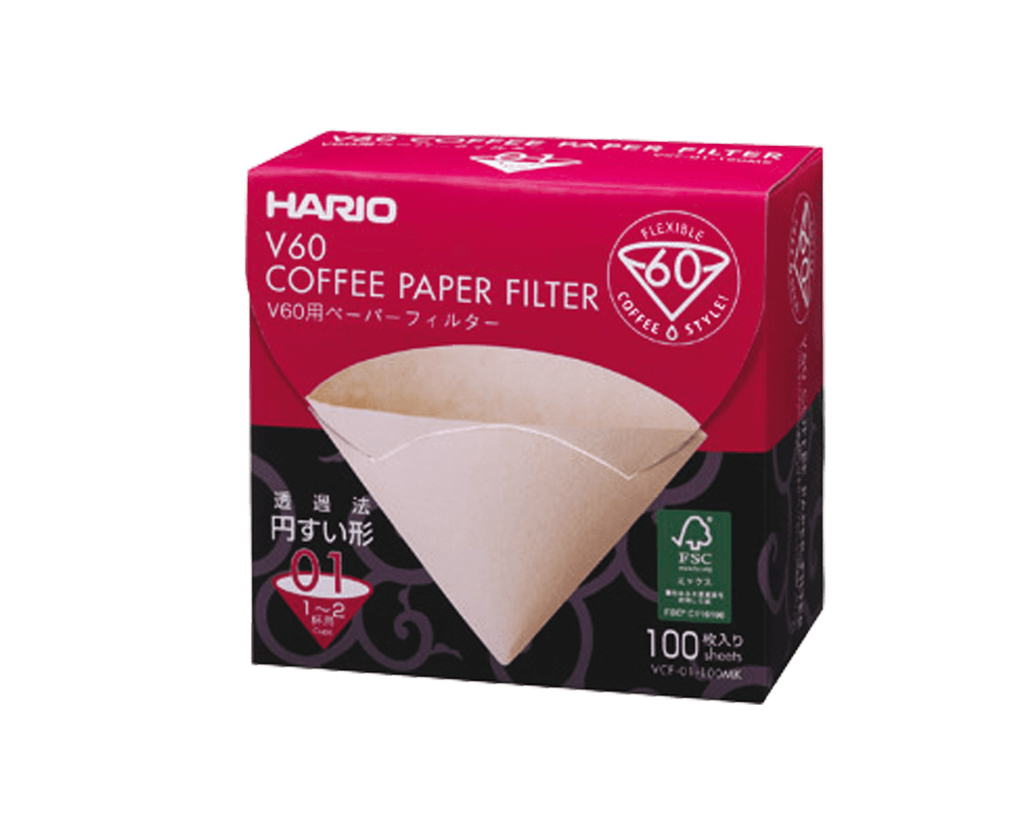 Filtres V60-01 papier naturel - Hario®