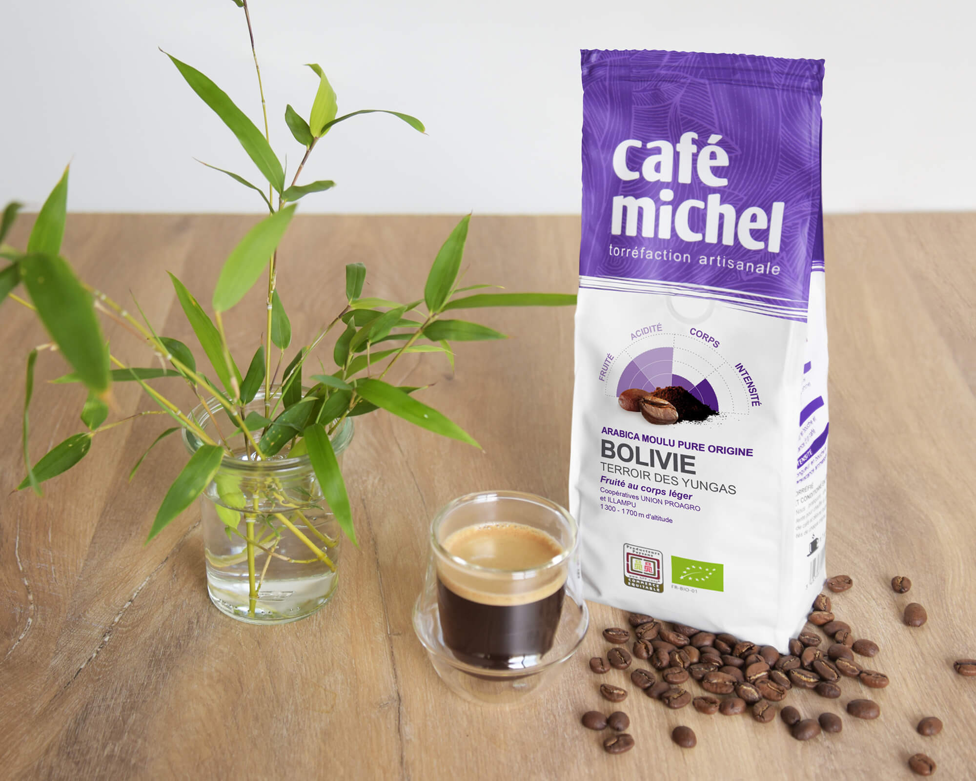 Pur arabica de Bolivie Moulu biologique et équitable 250gr I Café Michel