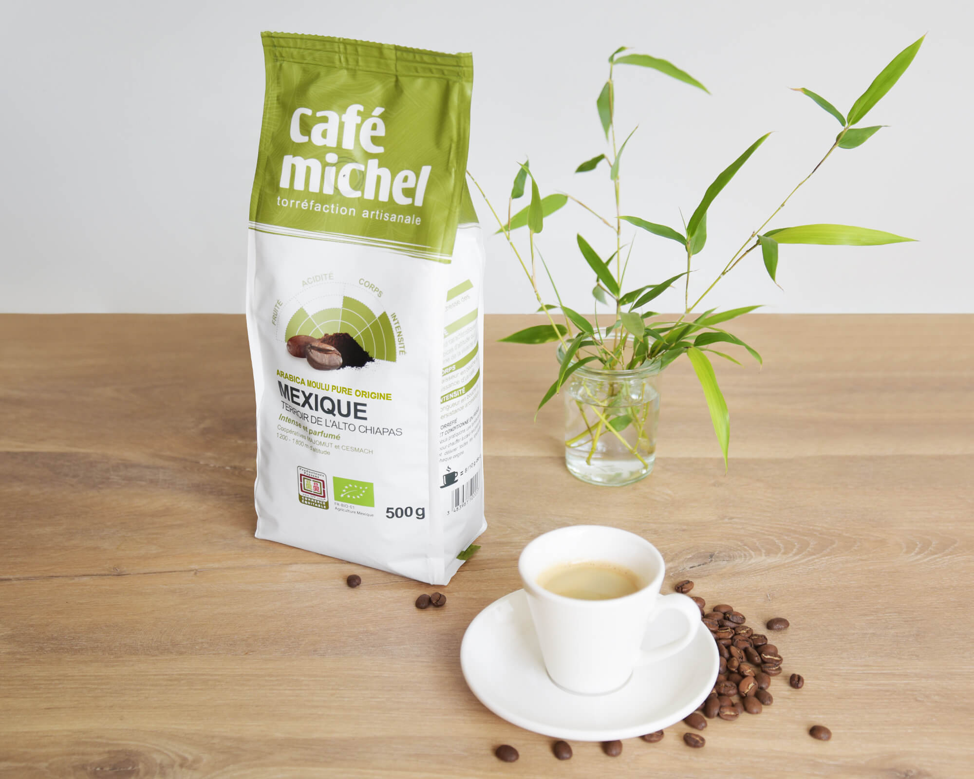 Pur arabica Mexique Moulu biologique et équitable 500g I Café Michel