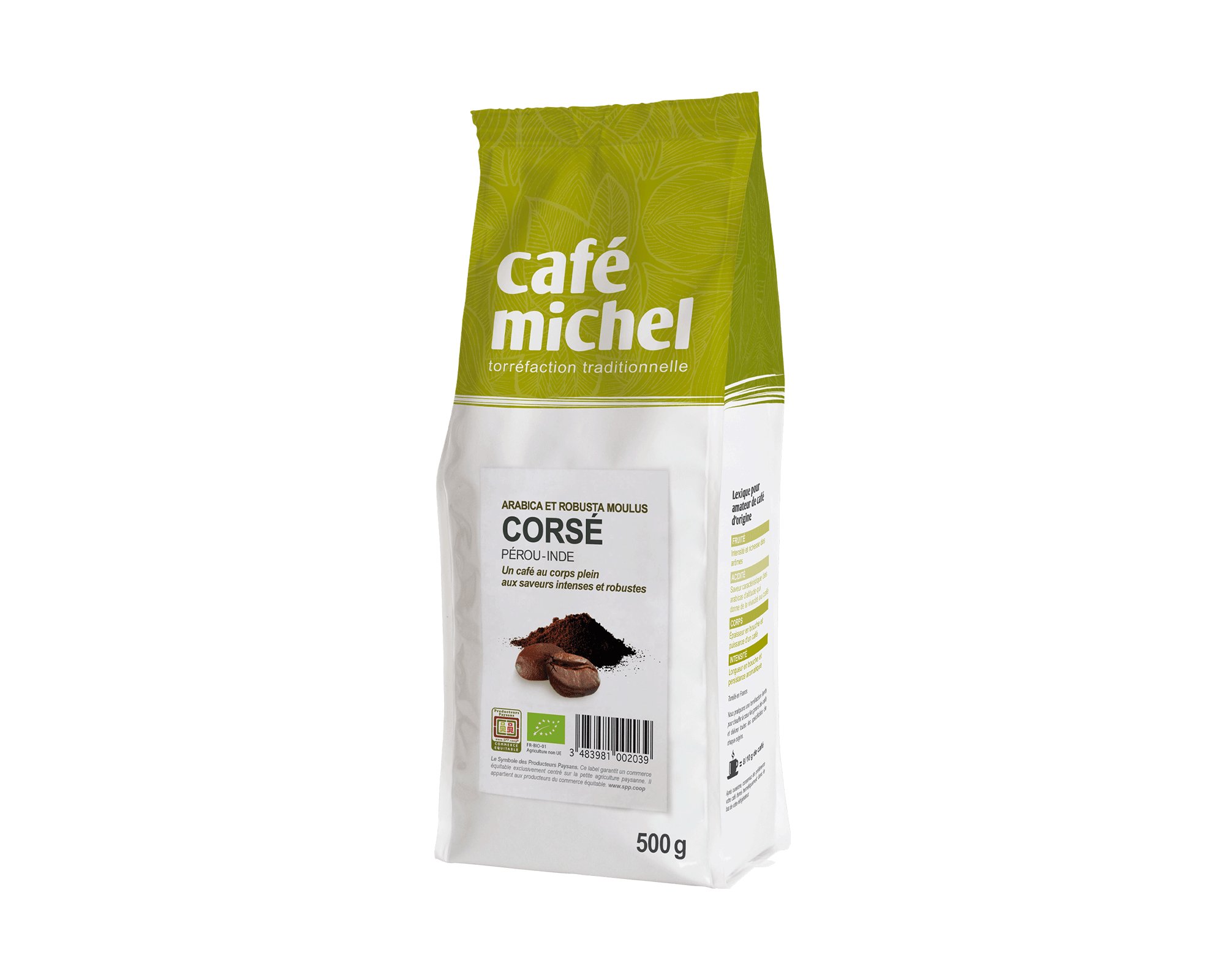 Mélange café Corsé Moulu biologique et équitable 500g I Café Michel