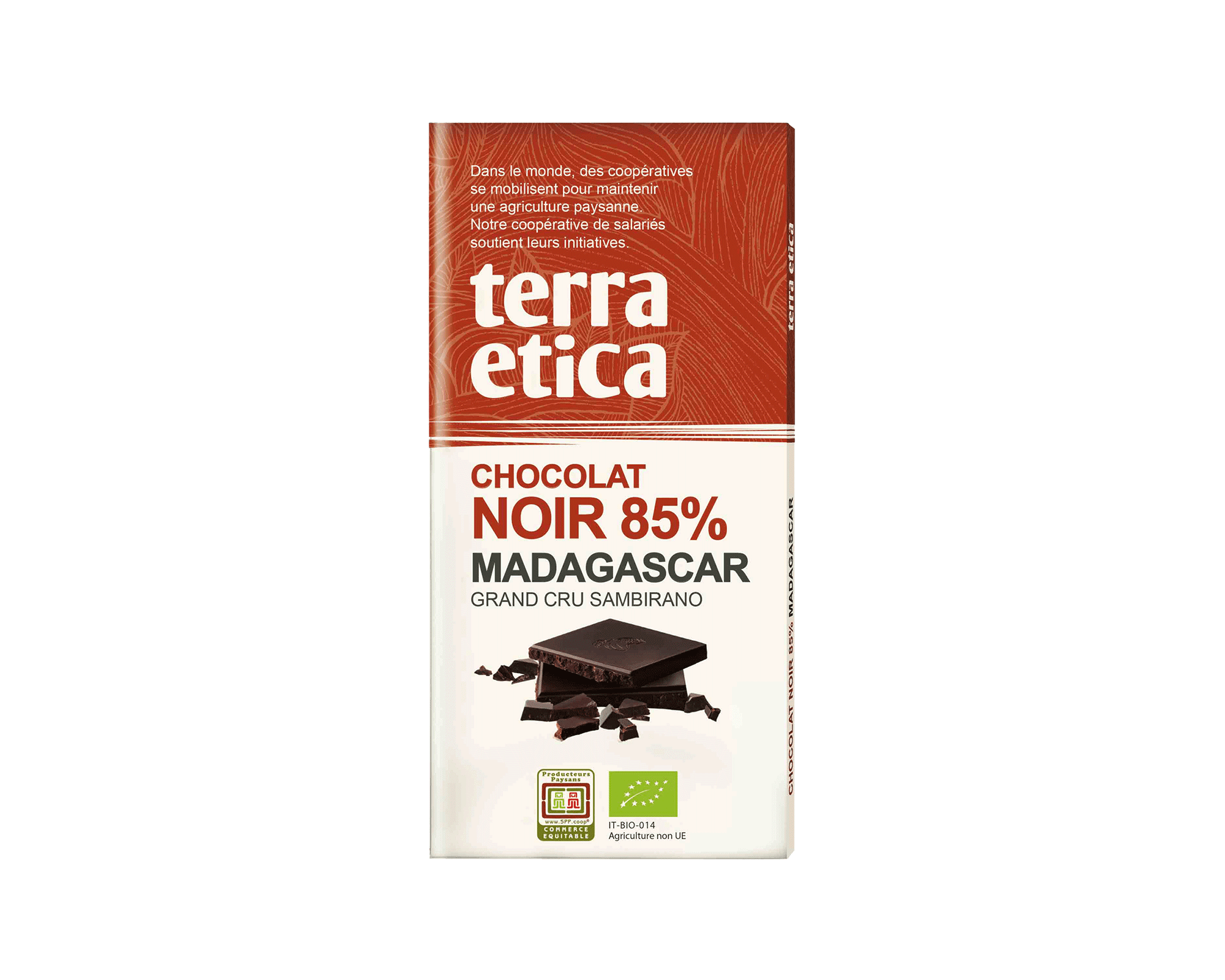 Chocolat Noir bio 85% Madagascar issu du commerce équitable I Terra Etica