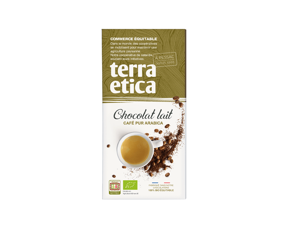 Chocolat lait café arabica 47% cacao Pérou I Terra Etica