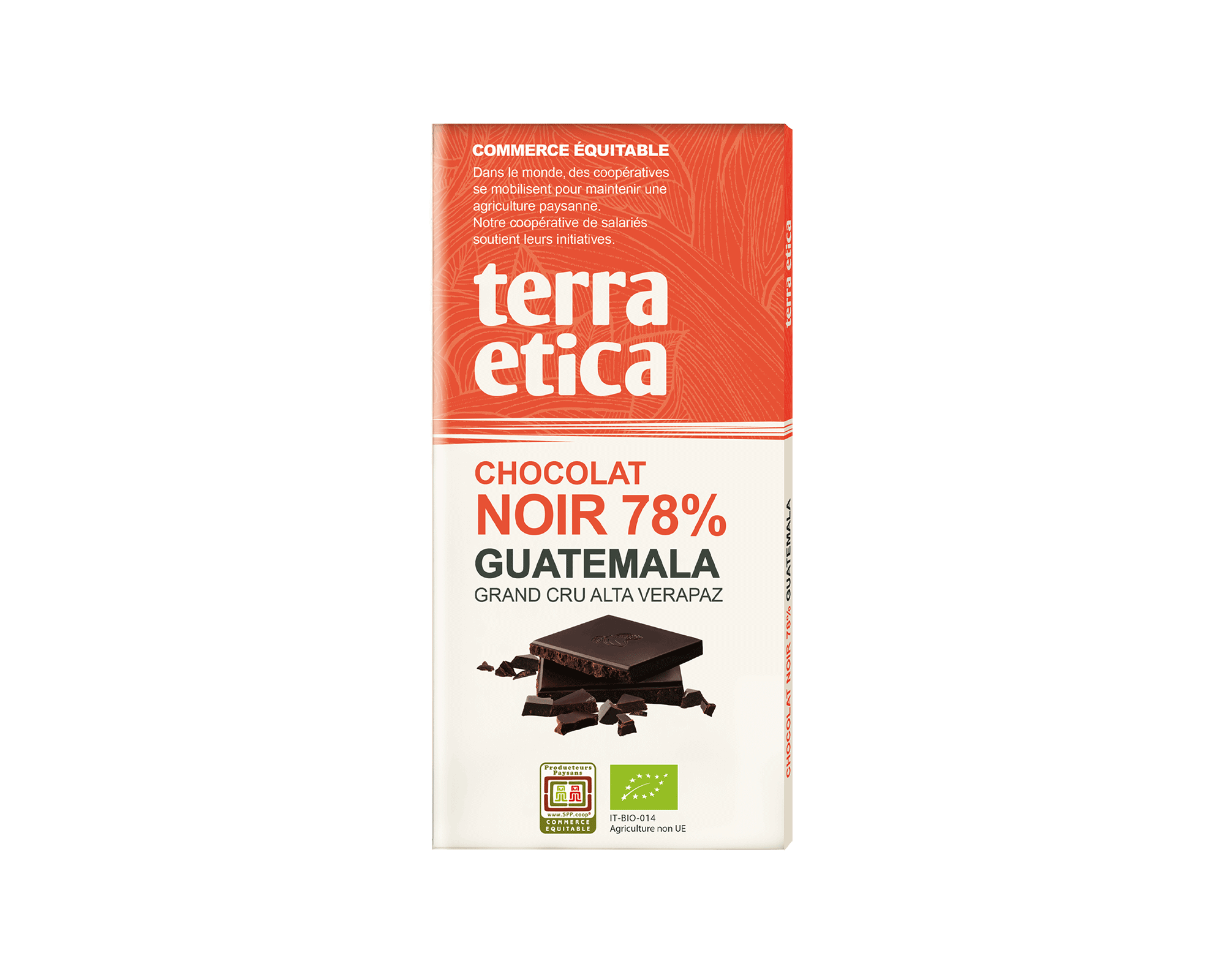 Chocolat Noir bio et équitable 78% cacao du Guatemala I Terra Etica