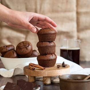 Recette : coeur coulant café, cannelle, chocolat